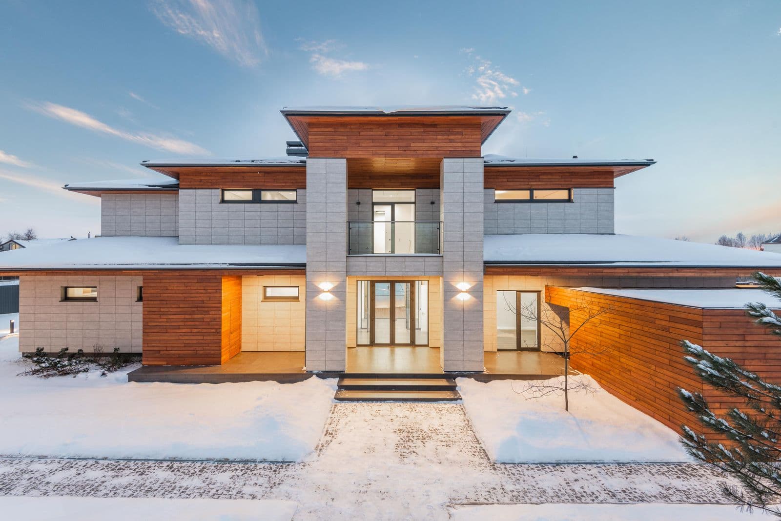 Modern two-story SkyHigh residence exterior with stylish facade